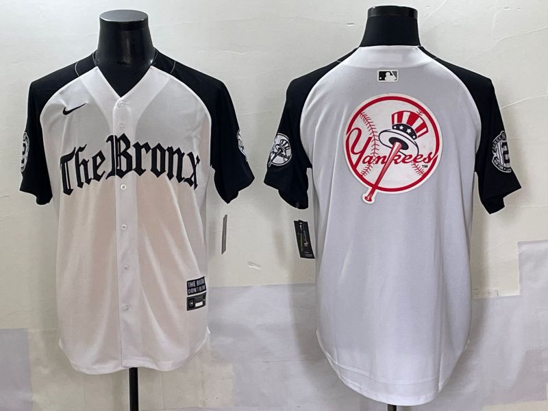 Men 2025 New York Yankees Blank White black Five generations Joint Name Nike MLB Jersey style 6231
